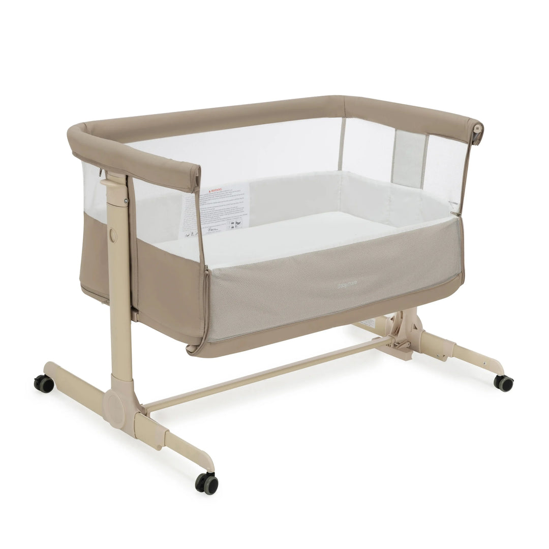 Babymore Neera Bedside Crib – Khaki