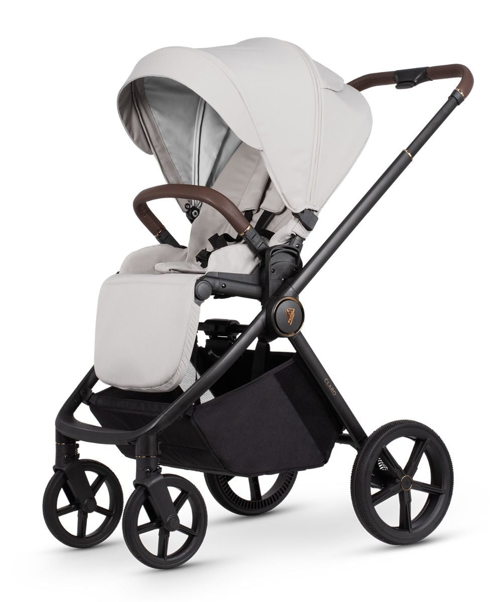 Venicci Claro 3-in-1 Pushchair with Tiago 360 Car Seat and Base Bundle - Vanilla