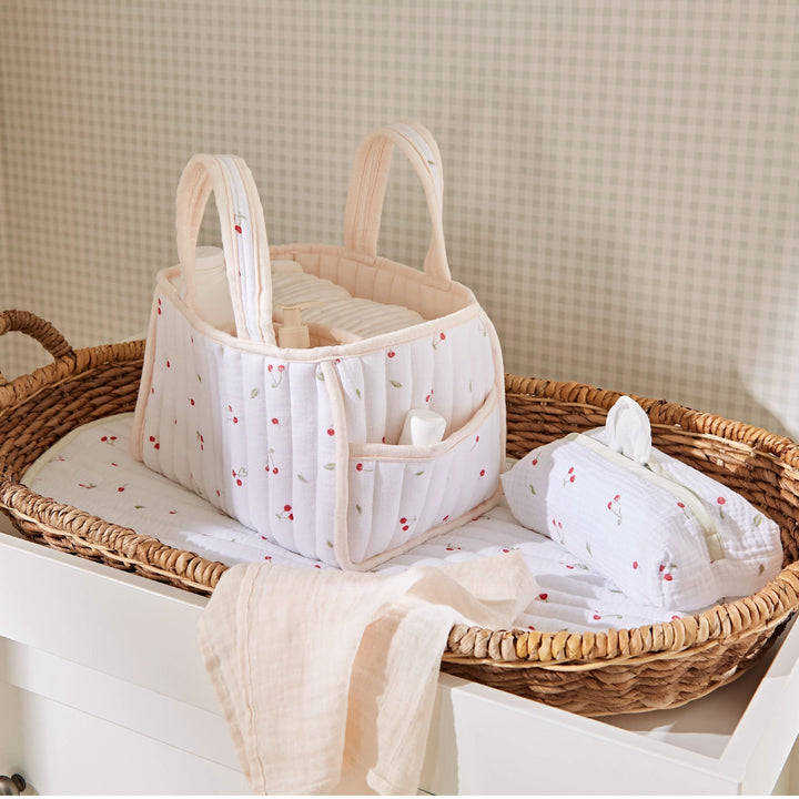 CuddleCo Nappy Caddy Set - Ditsy Cherry