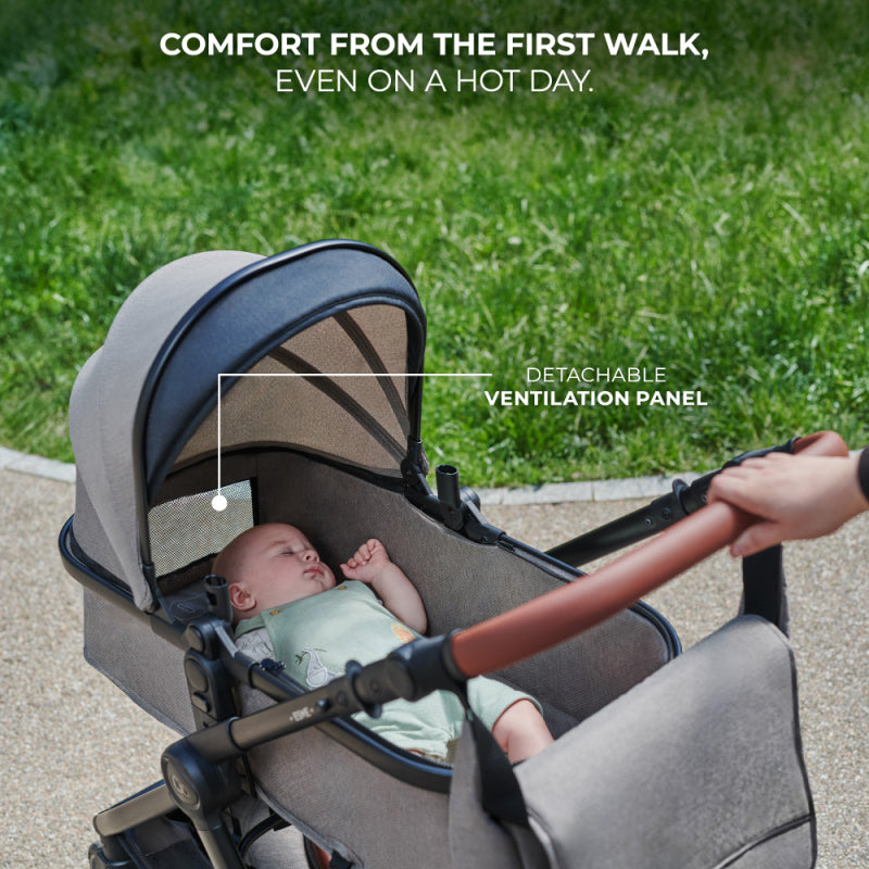 Kinderkraft Esme Pro 3in1 Travel System With Mink Pro2 Car Seat - Pure Black