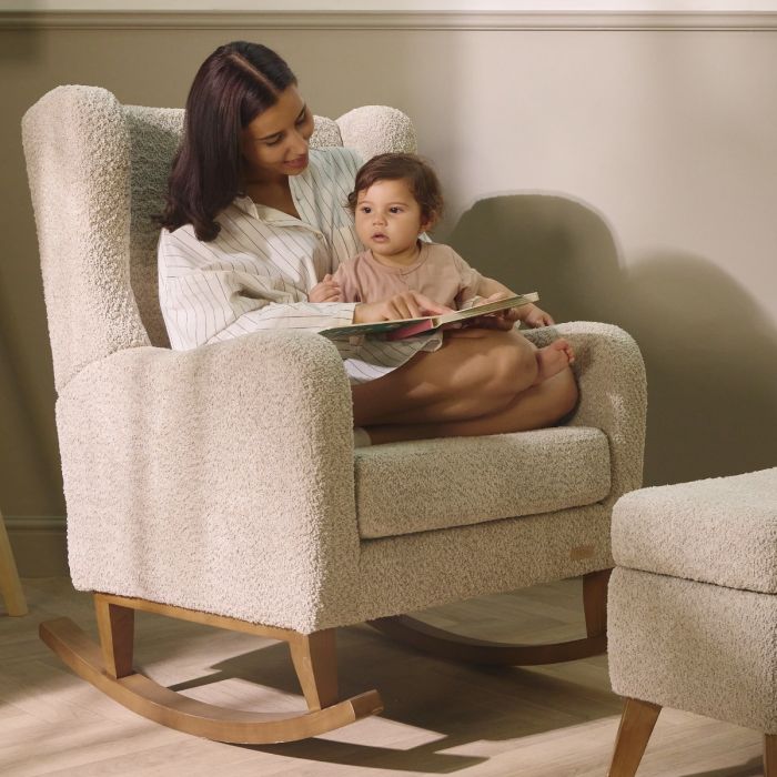 Tutti Bambini Harper Rocking Chair & Footstool - Mushroom