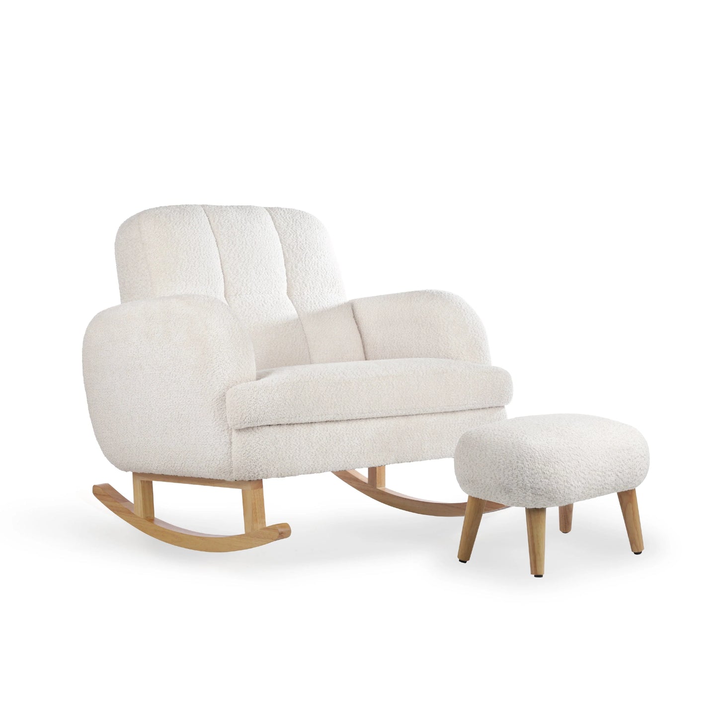 CuddleCo Etta Cuddle Nursing Chair & Foot stool - Boucle Off White