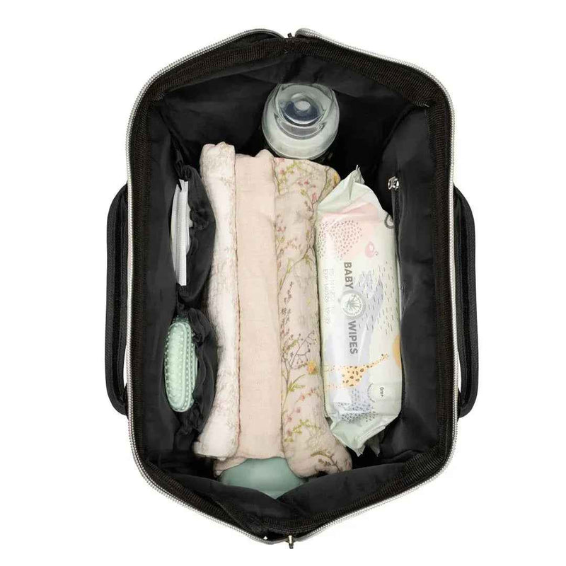 Kikkaboo Siena Mama Changing Backpack - Black/Silver