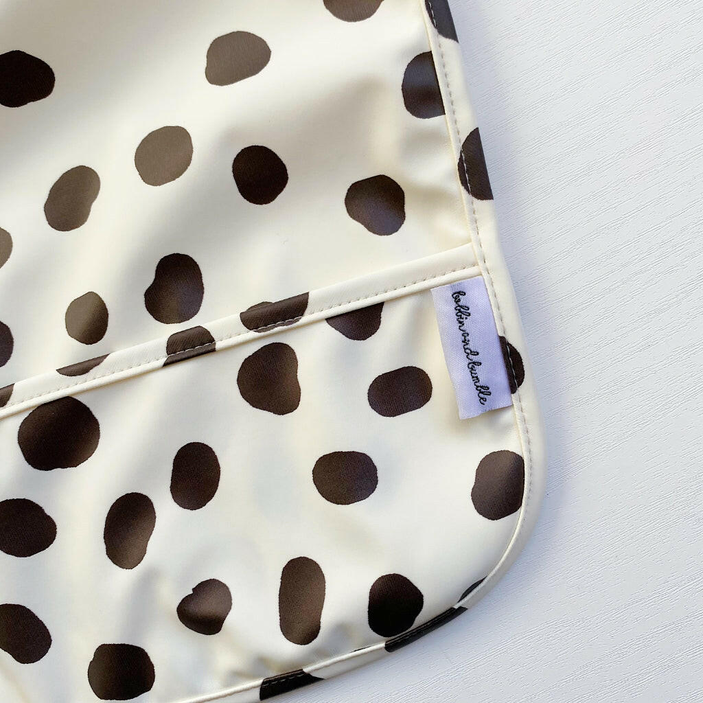 Bobbin & Bumble Long Sleeved Baby Bib - Spotty