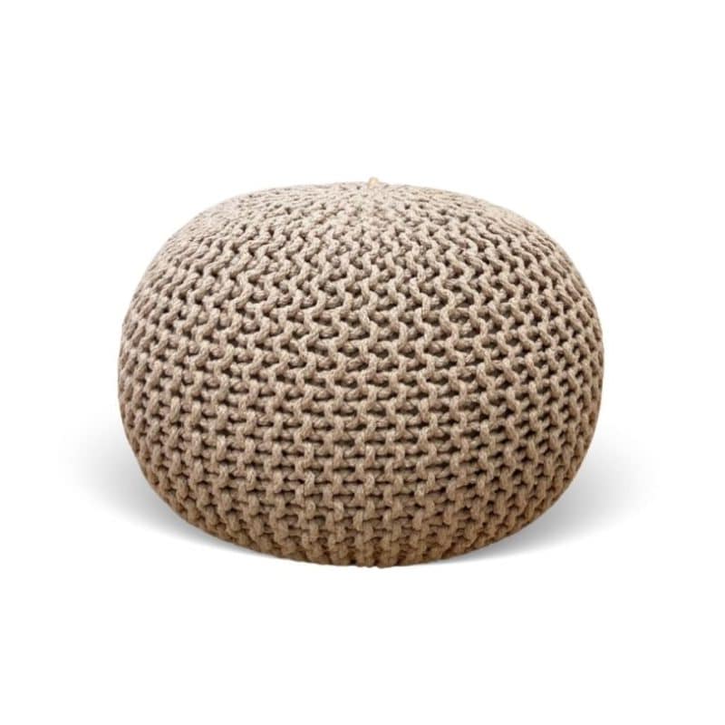 OPEN BOX Tutti Bambini Knitted Pouffe Footstool-Stone/Natural