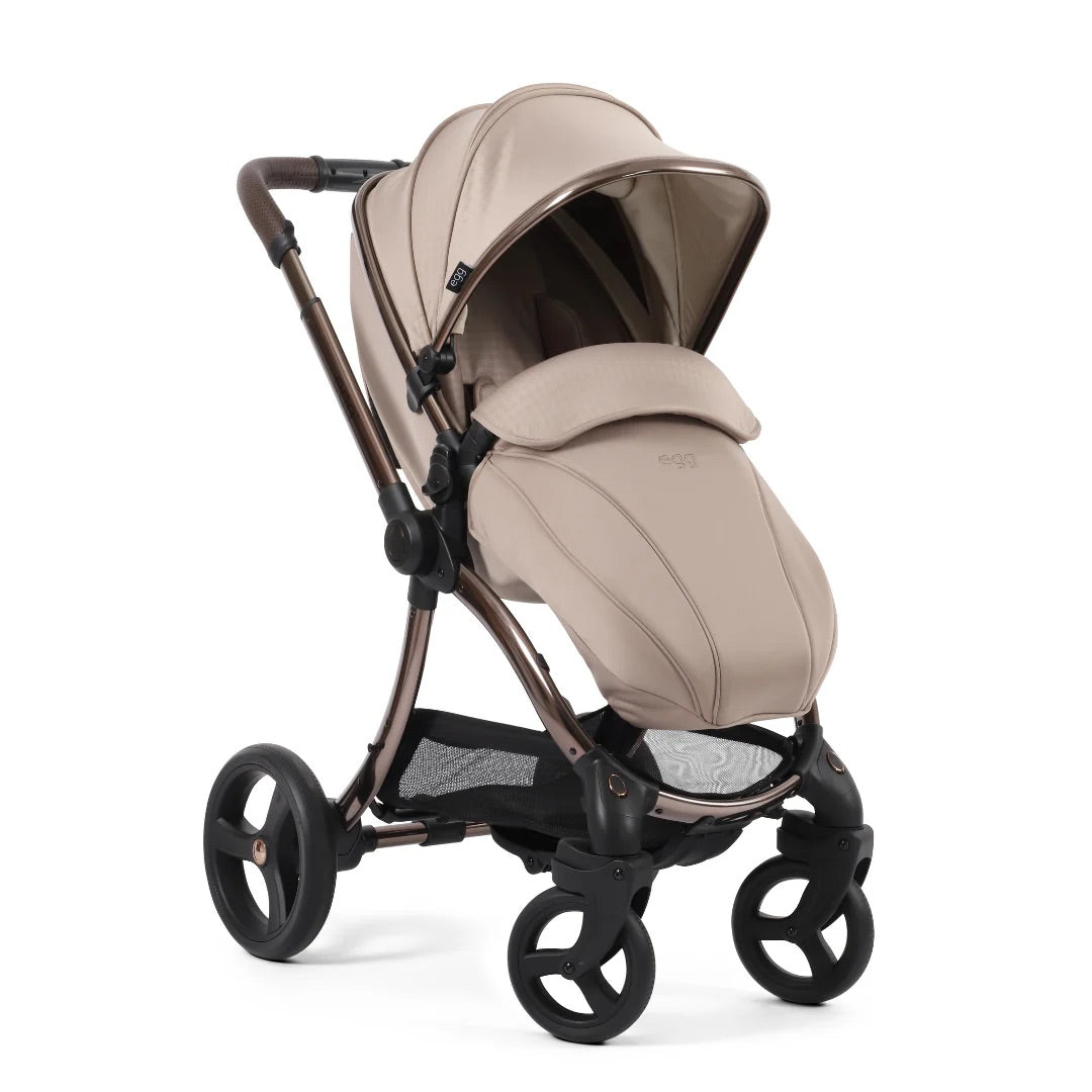 Egg3, Cybex Cloud T (Black) + Base T Travel System- Houndstooth Almond