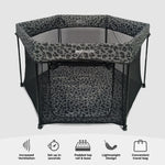 My Babiie Baby Playpen - Grey Leopard