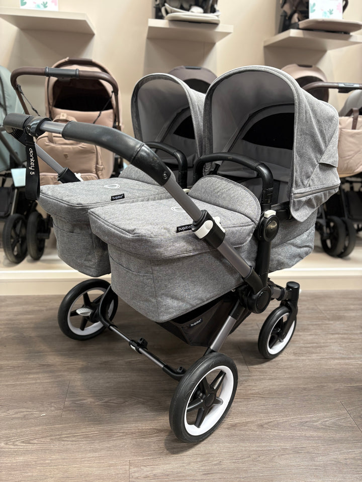 PRE LOVED Bugaboo Donkey5 Twin Bundle - Grey Melange