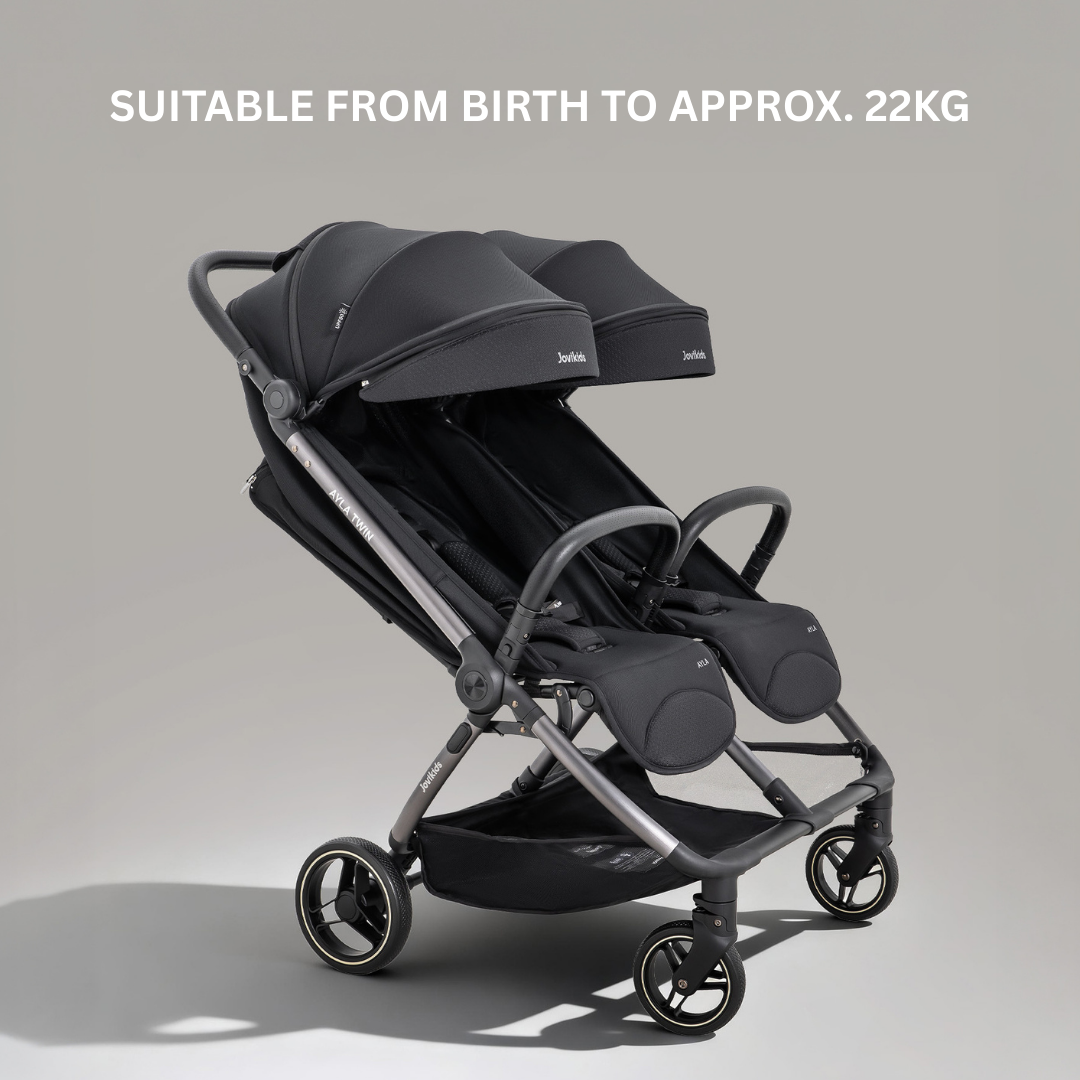 JoviKids Ayla Compact Twin Pushchair - Black