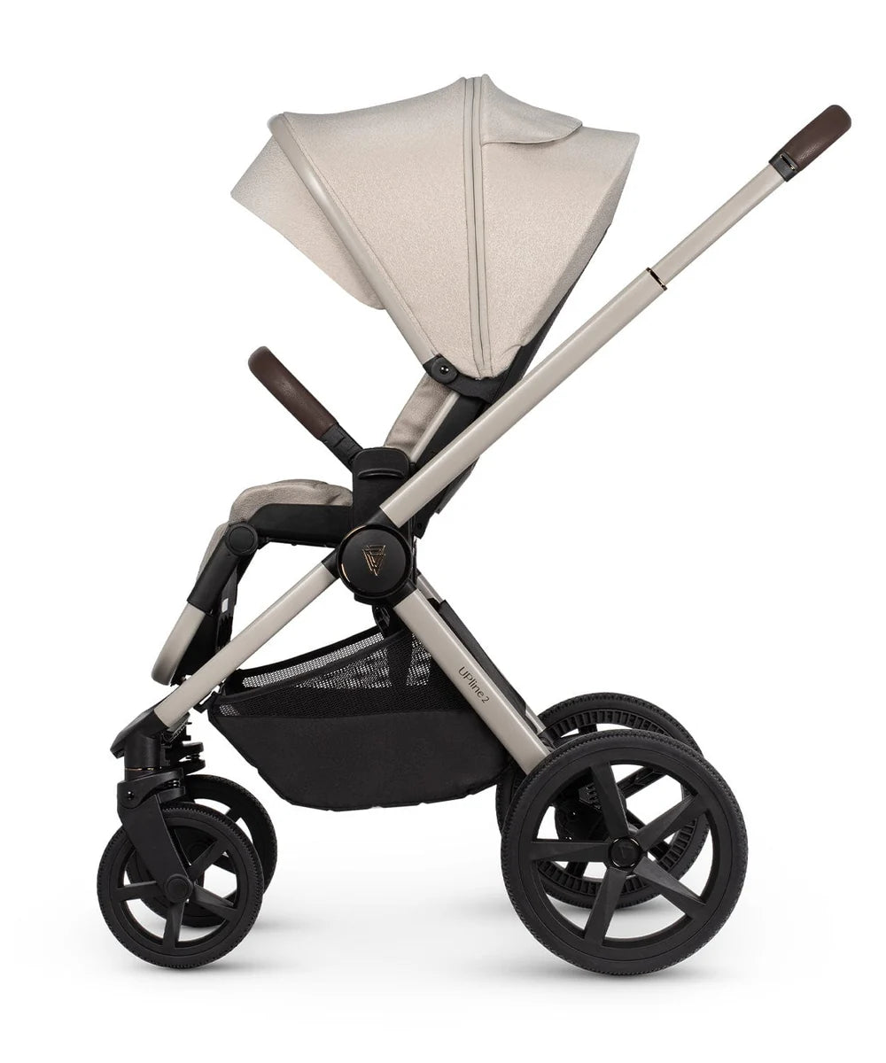 Venicci Upline2 Pushchair, Carrycot + Accessories Travel System Bundle - Stone Beige