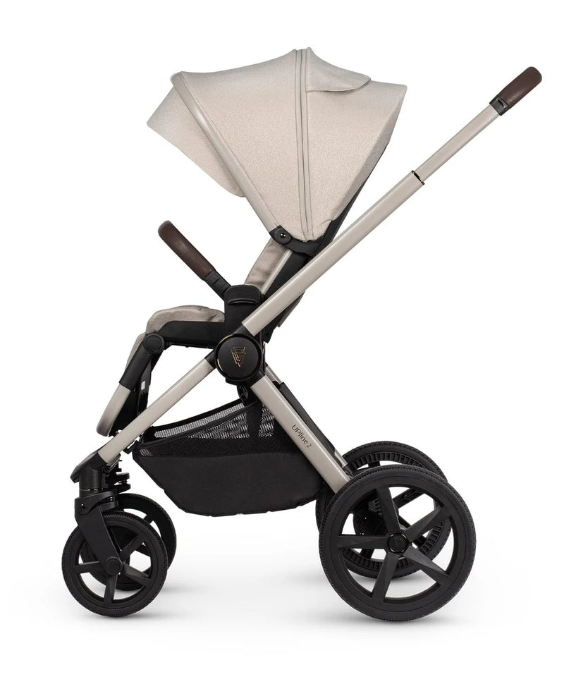 Venicci Upline2 Pushchair, Carrycot + Accessories Travel System Bundle - Stone Beige