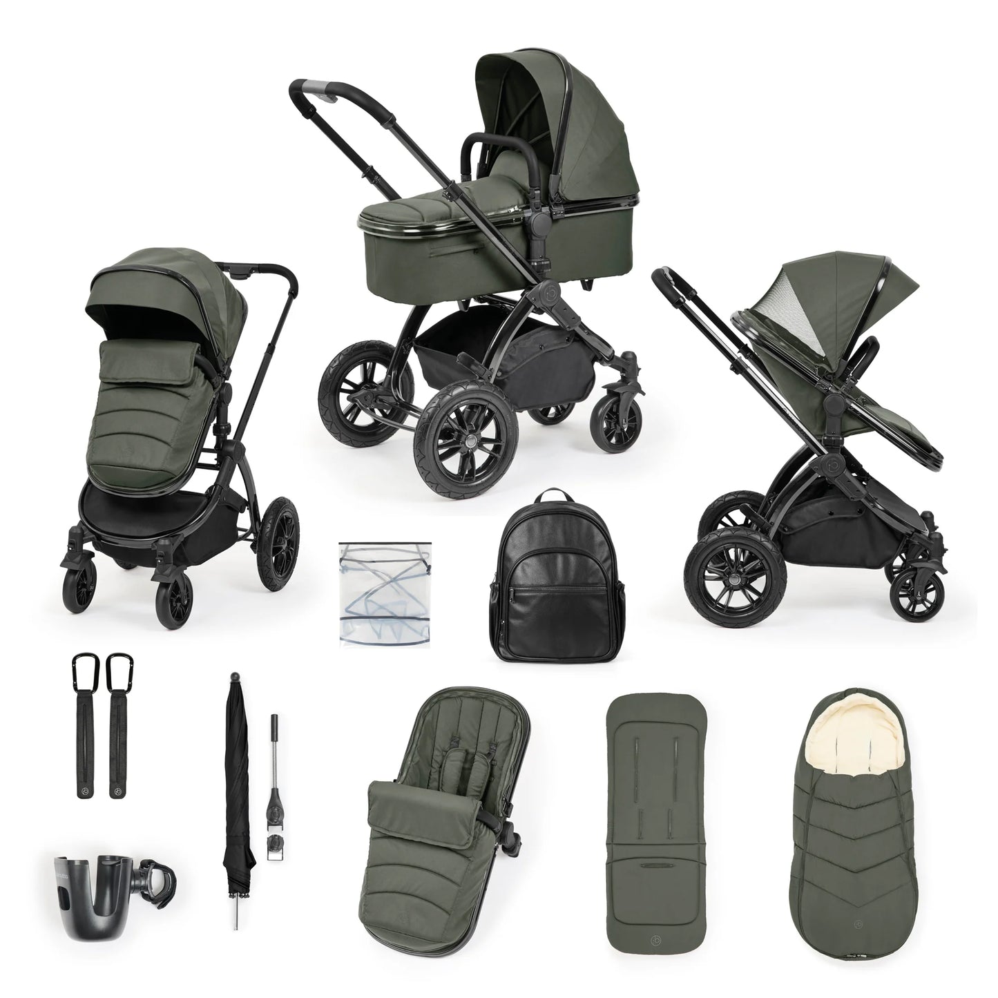 Ickle Bubba Stomp Luxe Elements Edition 12 Piece Travel System - Forest