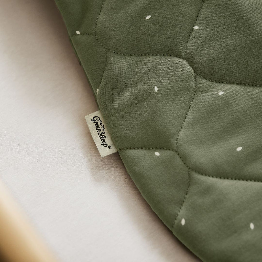 The Little Green Sheep Organic Quilted Baby Sleeping Bag - Juniper with Sage - 2.5 Tog