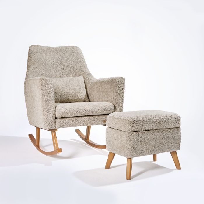 Tutti Bambini Oscar Luxe Rocking Chair & Storage Footstool - Mushroom