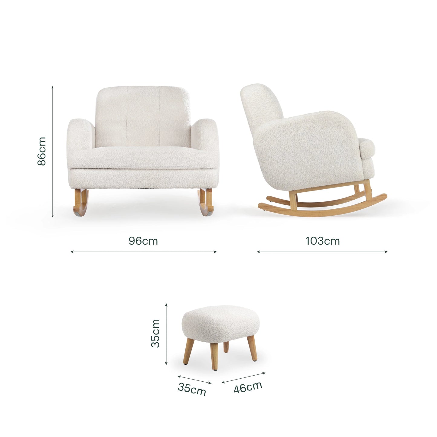 CuddleCo Etta Cuddle Nursing Chair & Foot stool - Boucle Off White