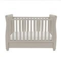 Babymore Eva Sleigh Cot Bed with Drawer – Cashmere