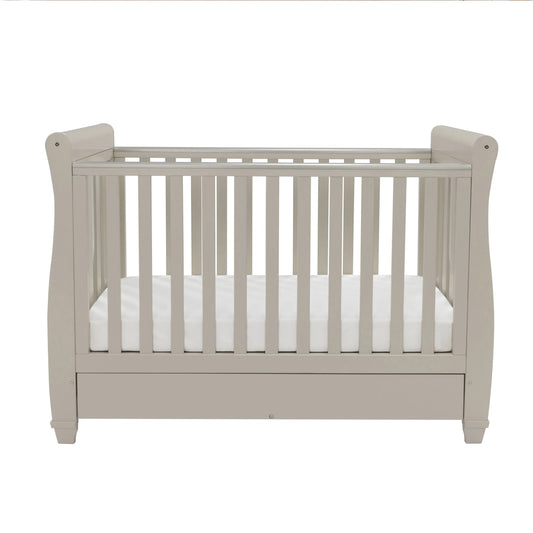 Babymore Eva Sleigh Cot Bed with Drawer – Cashmere