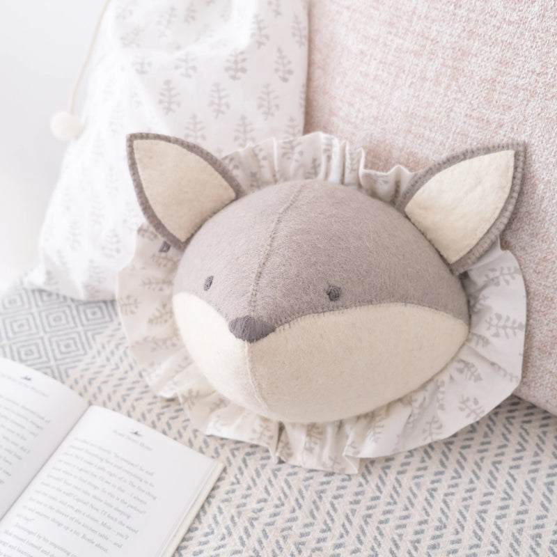 Fiona Walker Baby Fox with Vintage Ruff Head Mini - Grey