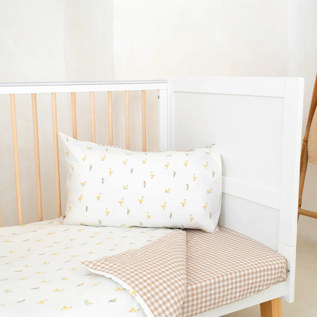 Clair De Lune Reversible Little Duckling Cot Bed Duvet Cover and Pillowcase Set
