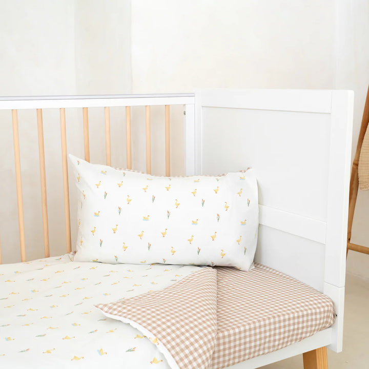 Clair De Lune Reversible Little Duckling Cot Bed Duvet Cover and Pillowcase Set