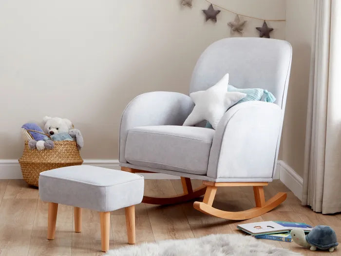 Babymore Freya Nursing Chair with Stool - Grey