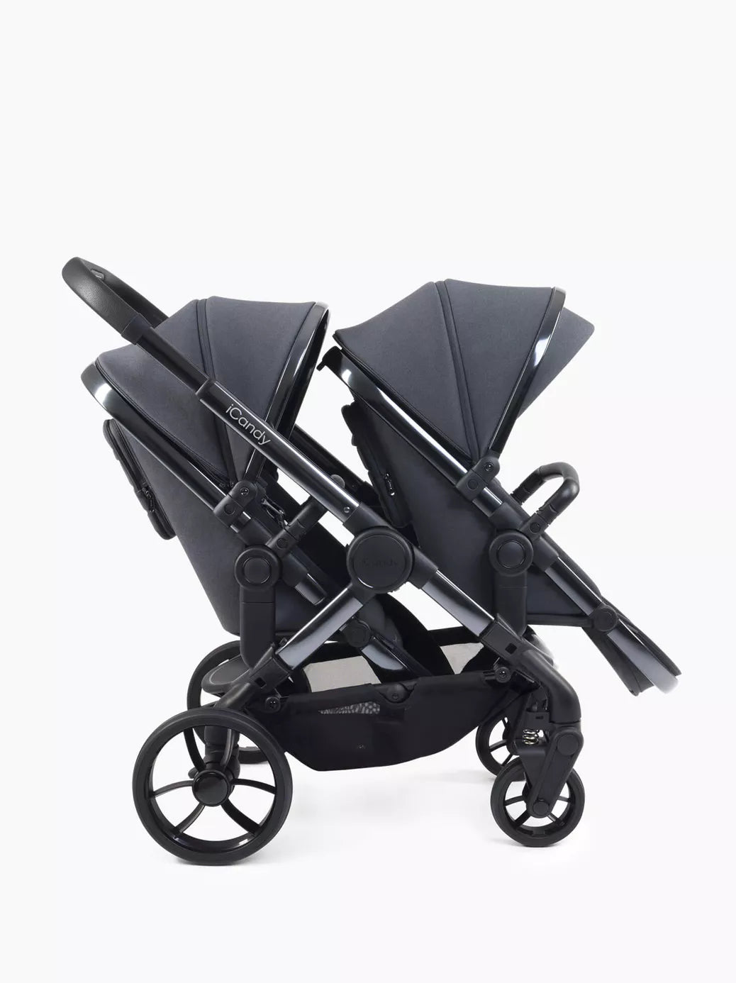 iCandy Peach 7 Double Pushchair Bundle - Phantom/Dark Grey