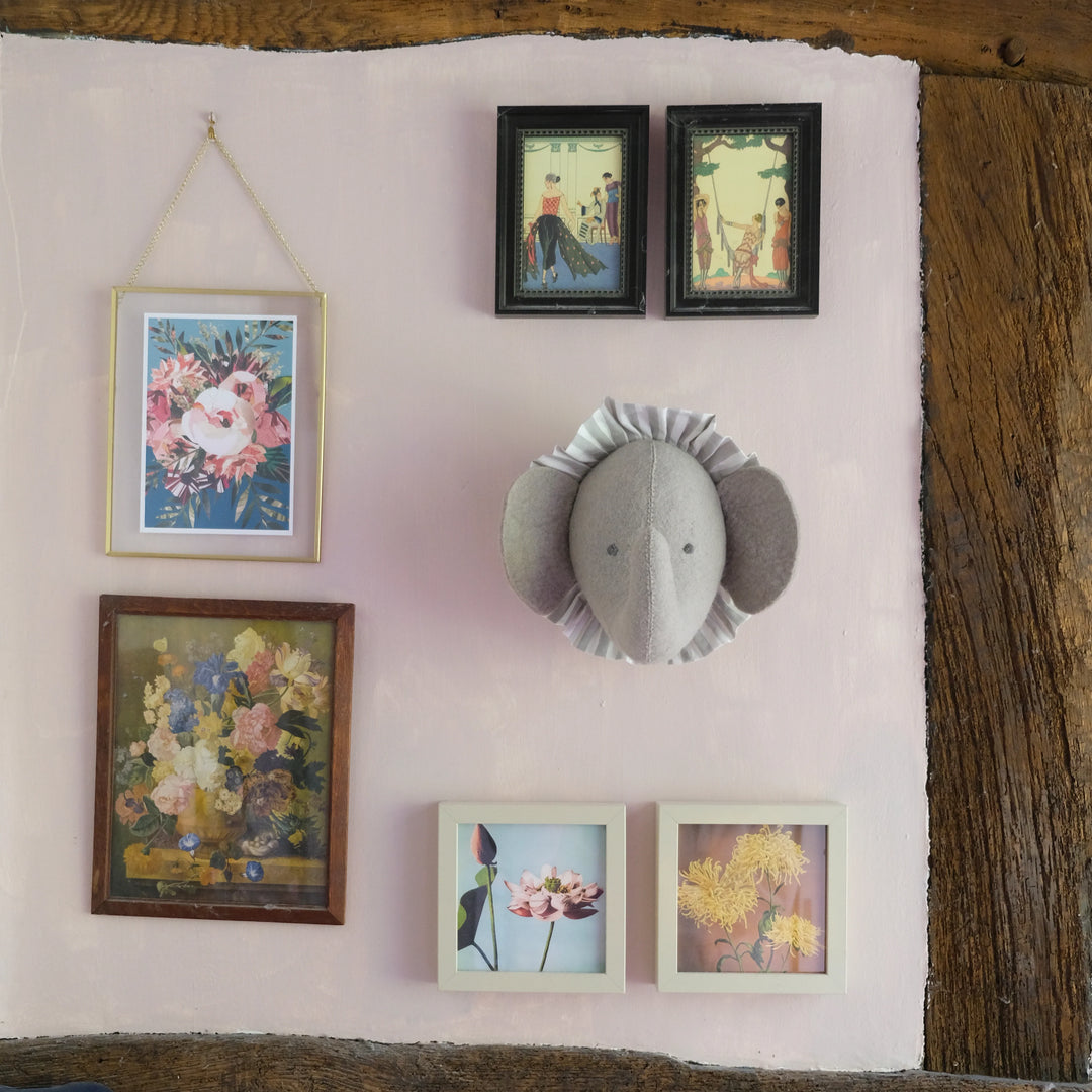 Fiona Walker Elephant with Vintage Ruff Head Mini - Grey