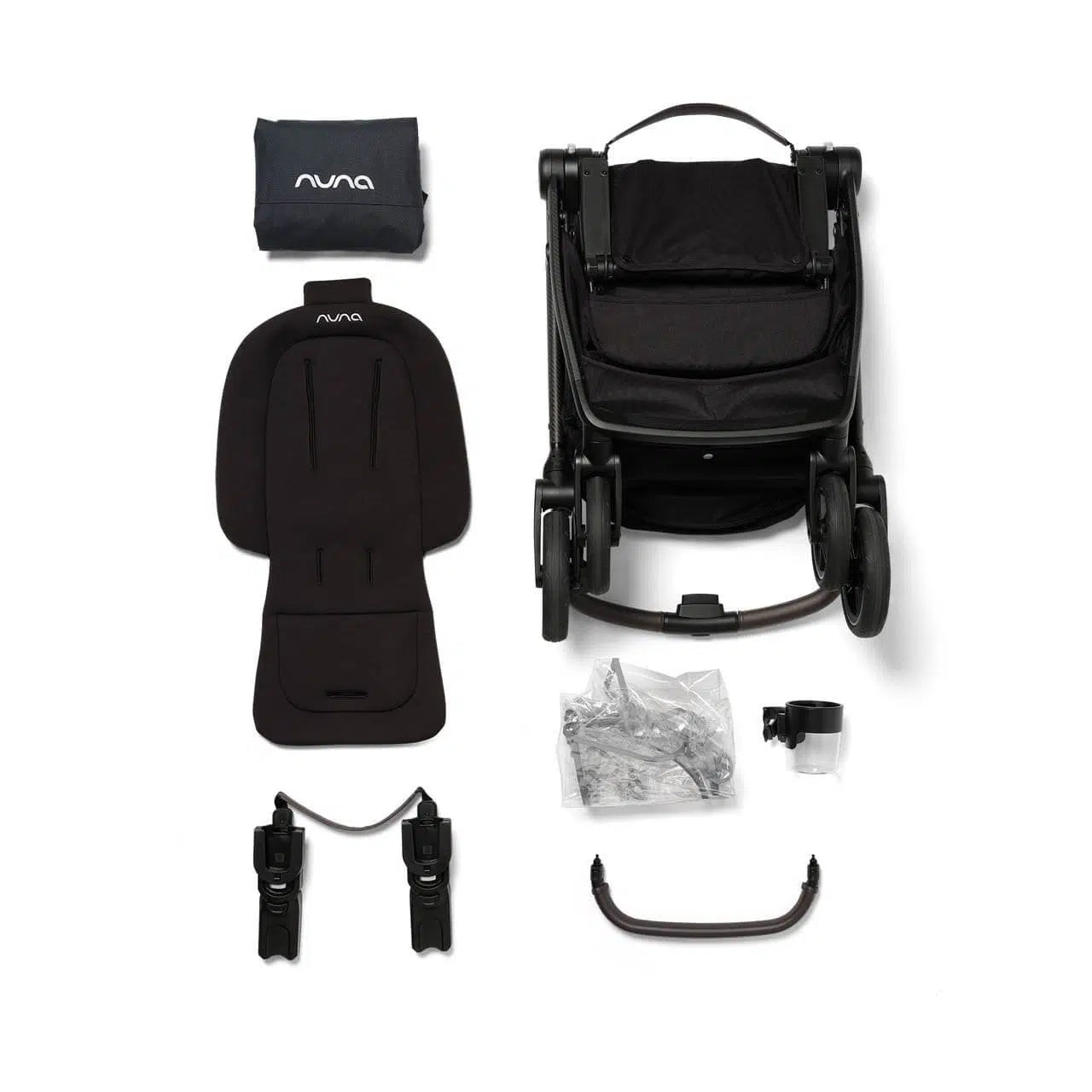 Nuna SWIV, ARRA Flex + BASE Curv Travel System Bundle - Caviar