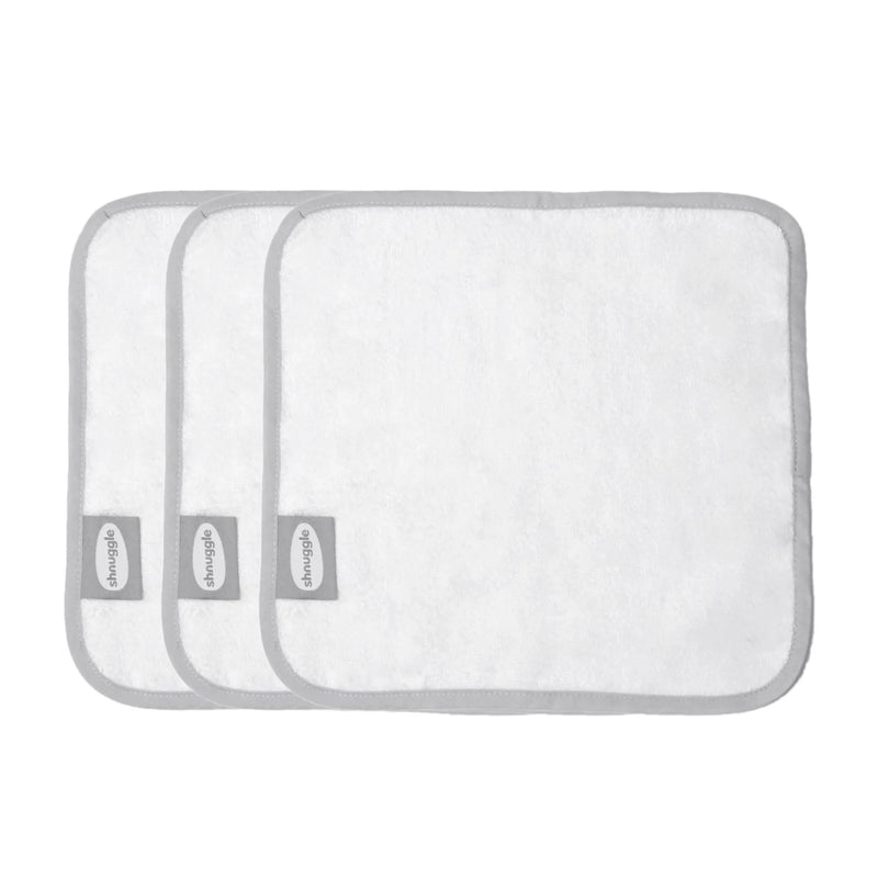 Shnuggle Bamboo Wash Cloths Pack Of 3 - White
