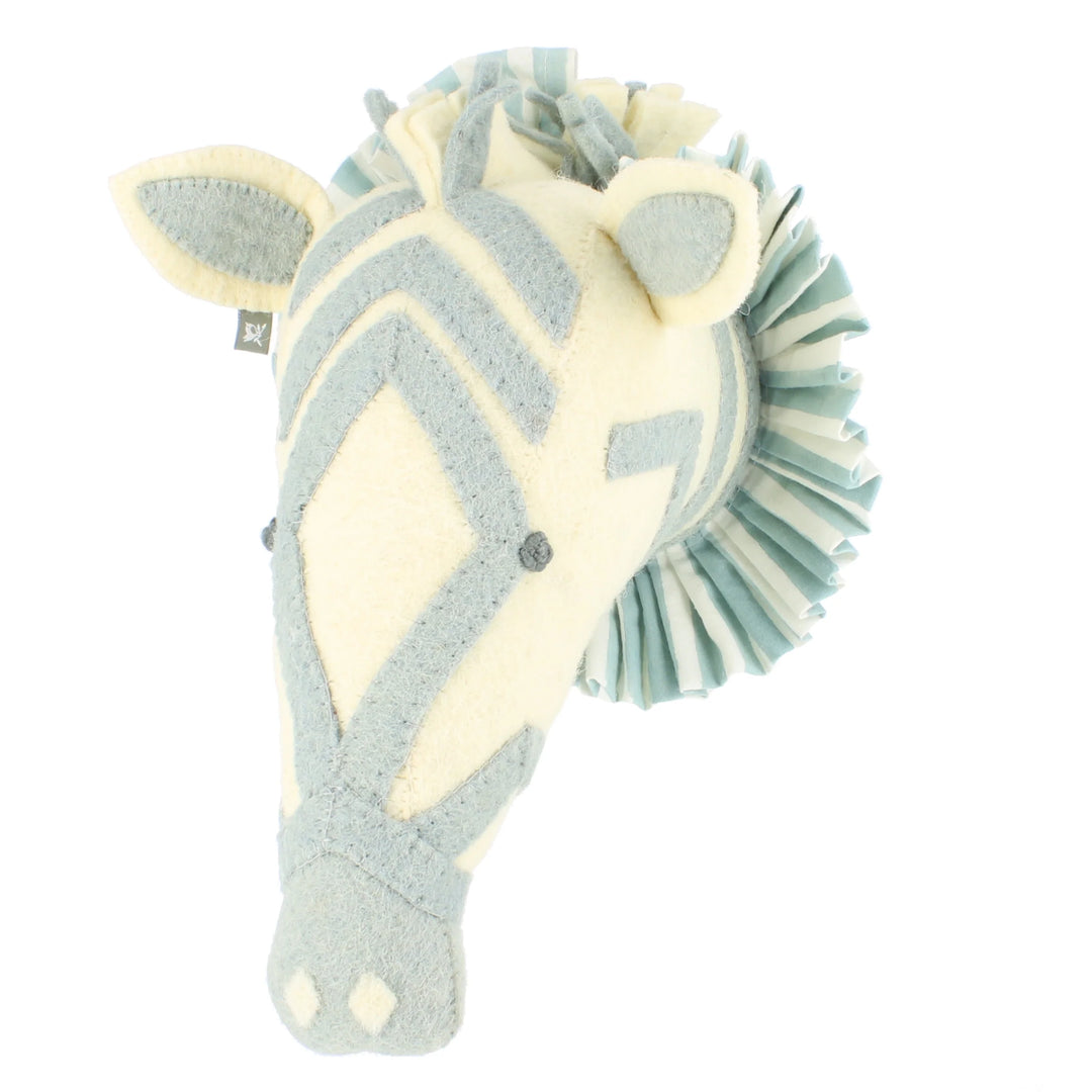 Fiona Walker Zebra with Vintage Ruff Mini Head - Blue