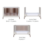 Tutti Bambini Fuori Mini 2 Piece Nursery Furniture Set – Warm Walnut/White Sand COLLECTION OR LOCAL DELIVERY ONLY