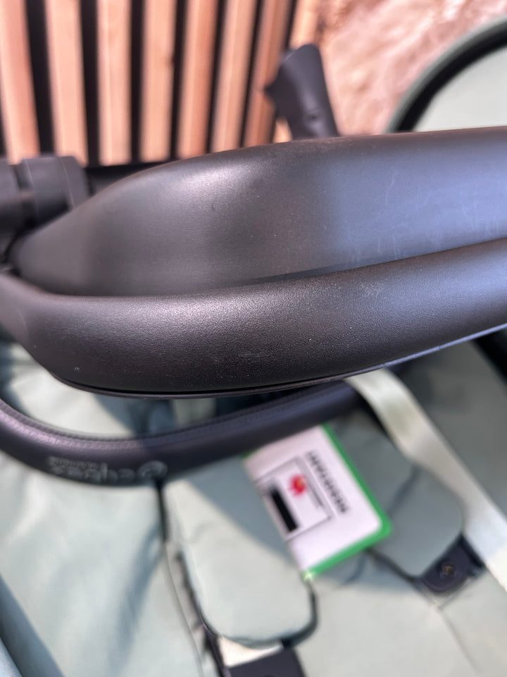 EX DISPLAY Cybex Priam Pushchair + Lux Carrycot - Leaf Green & Matt Black