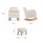 CuddleCo Etta Nursing Chair & Foot stool - Boucle Off White