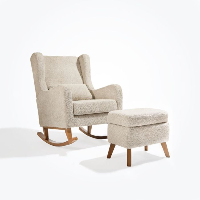 Tutti Bambini Harper Rocking Chair & Footstool - Mushroom