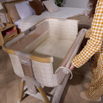 Tutti Bambini Cozee Sense Bedside Crib - Toasted Oak/Sand