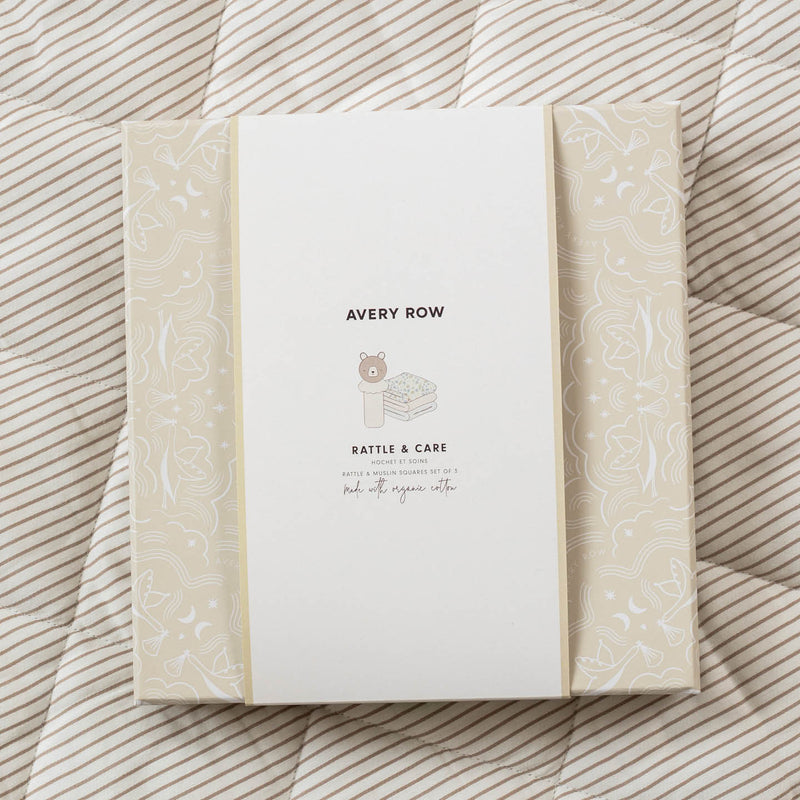 Avery Row Rattle & Care New Baby Gift Set - Nature Trail