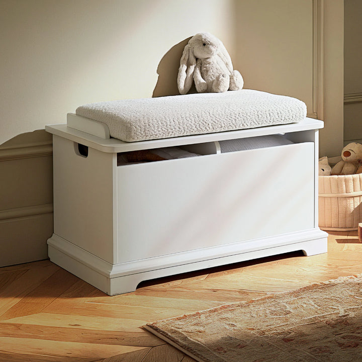 CuddleCo Beaumont Storage Box & Cushion Set - White