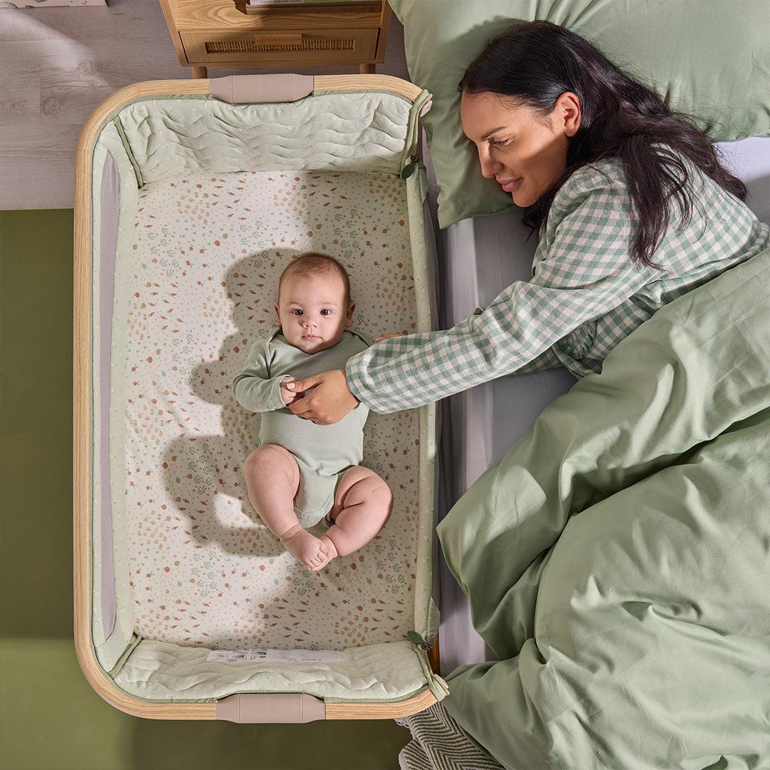 Tutti Bambini Cozee Air 2 Bedside Crib - Drifted Oak/Eucalyptus