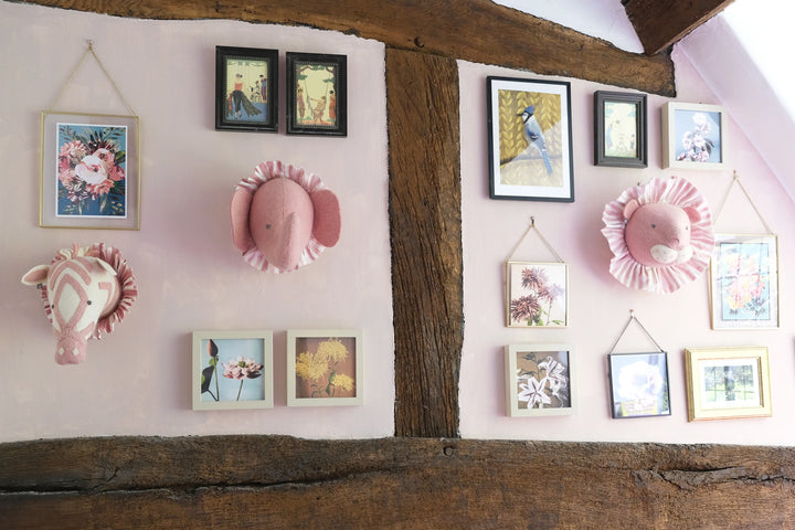 Fiona Walker Zebra with Vintage Ruff Mini Head - Pink