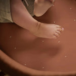 The Little Green Sheep Organic Moses Basket Fitted Sheets - Terracotta/Linen Rice