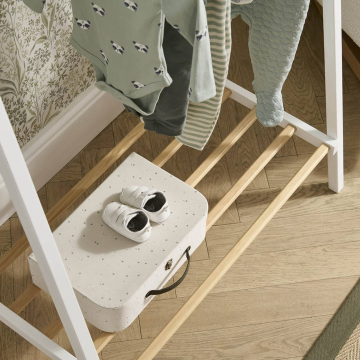 Cuddleco Nola Clothes Rail - White & Natural