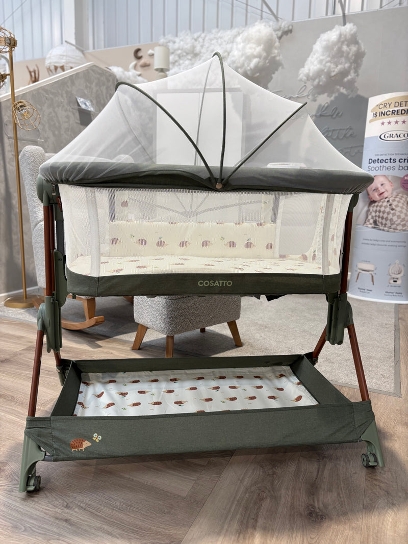 EX DISPLAY Cosatto Close to Me Folding Bedside Crib - Hoglet