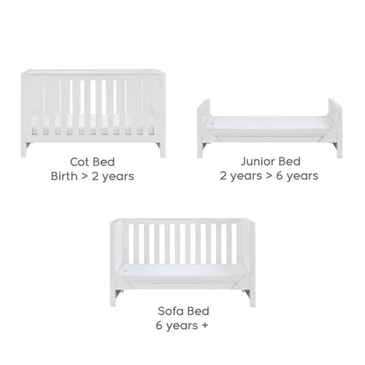 Tutti Bambini Tivoli 3 Piece Nursery Room Set – White