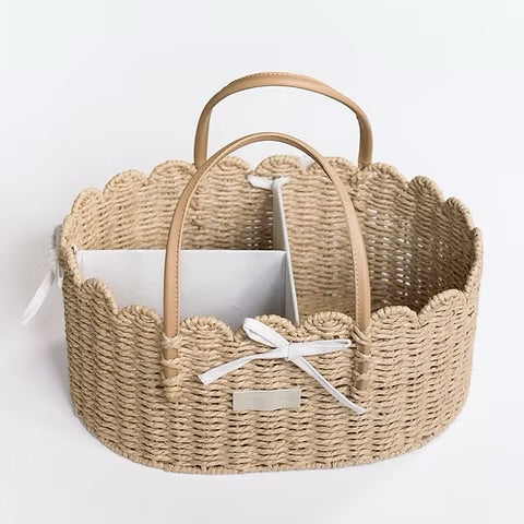 Ralphie Bear Scallop Edge Nappy Caddy Basket