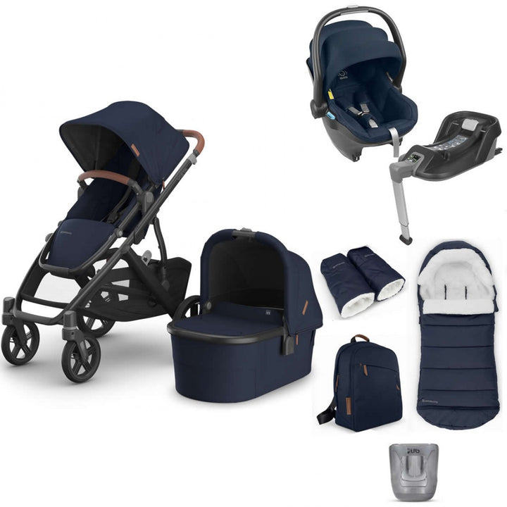 Uppababy VISTA V3 + Mesa + Base Travel System Bundle + 4 Piece Accessory Pack - Noa