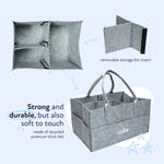 Zello Felt Nappy Caddy - Grey