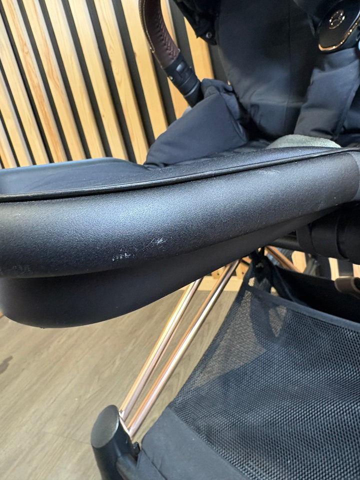 PRE LOVED Cybex Priam Travel System - Sepia Black on Rose Gold