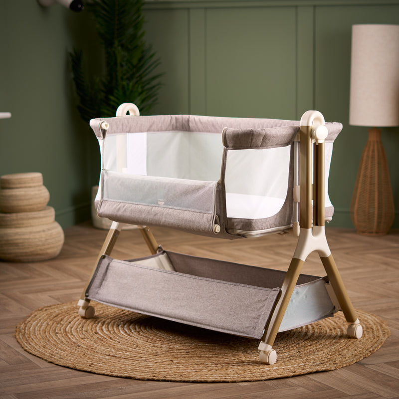Obaby Cloud Bedside Crib - Nutmeg