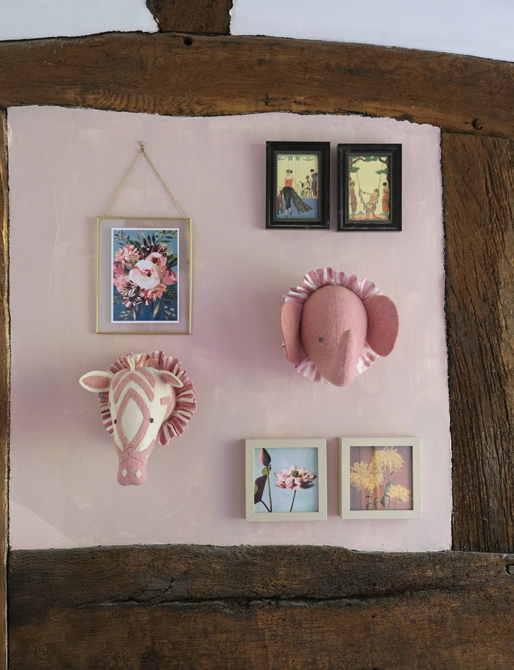 Fiona Walker Zebra with Vintage Ruff Mini Head - Pink