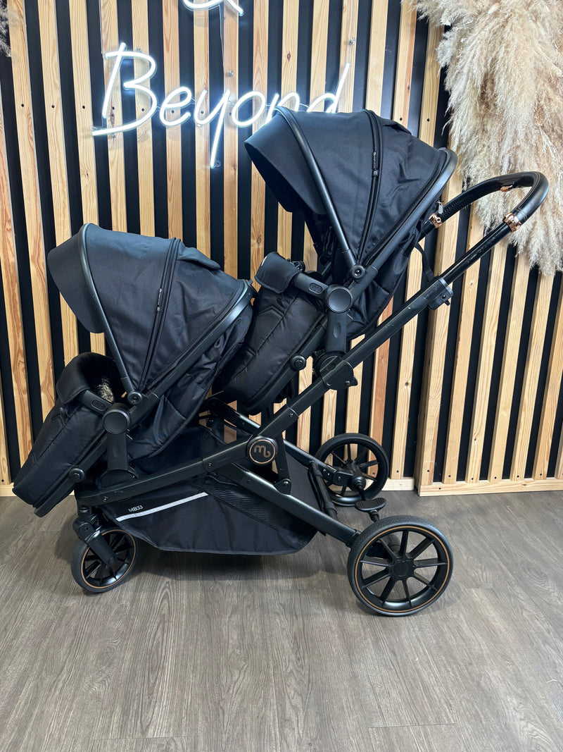PRE LOVED My Babiie MB33 Twin Pushchair - Black Leopard